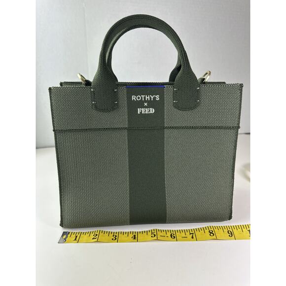 *Rare Rothy's x Feed Limited Edition Mini Tote Bag Green Crossbody Handbag Purse - Picture 12 of 16